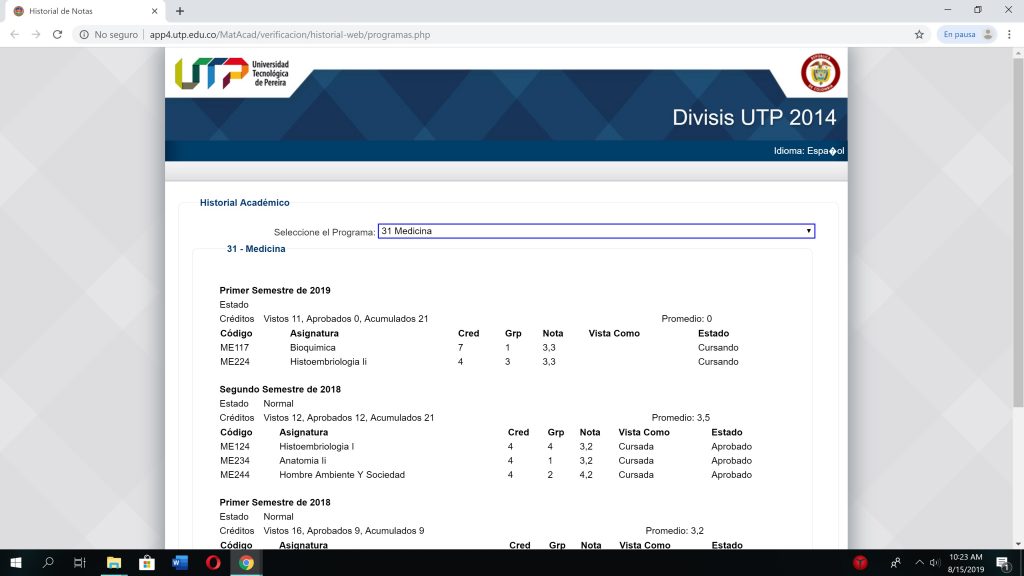 cambiar notas de universidades